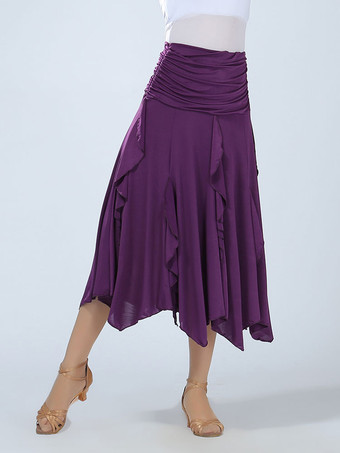 パフォーマンスマキシスカート　社交ダンスドレス　2025　女性用　ロイヤルブルー　ボールルームダンス衣装