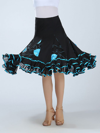 レイクブルー ボールルームダンス衣装　社交ダンスドレス　2025　女性用　グリーン　ツートンカラー　刺繍　パフォーマンスロングスカート