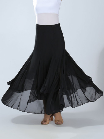 ブラック ボールルームダンス衣装　社交ダンスドレス　2025　女性用　赤　レッド　パフォーマンスローグスイングスカート