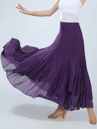 パープル ボールルームダンス衣装　社交ダンスドレス　2025　女性用　赤　レッド　パフォーマンスローグスイングスカート