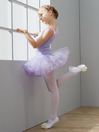 ライラックバレエ レオタード バレエ衣装 女の子用 ソフトピンク チュール パフォーマンス バレリーナ エレガント リボン柄 スリムフィット ダンス衣装　コスチューム