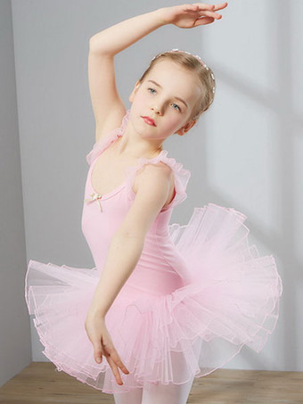バレエ レオタード バレエ衣装 女の子用 ソフトピンク チュール パフォーマンス バレリーナ エレガント リボン柄 スリムフィット ダンス衣装　コスチューム