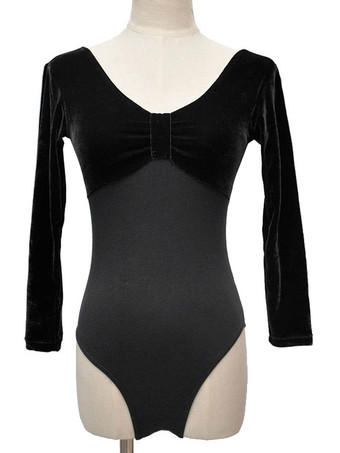 バレエ レオタード バレエ衣装 女性用 ブラック ロマンニット パフォーマンス バレリーナ エレガント 無地 シェイプアップ ダンス衣装　コスチューム