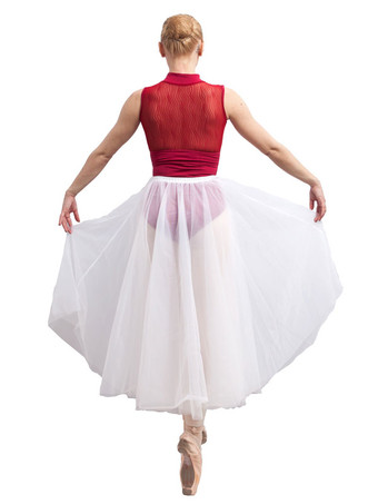 バレエ レオタード バレエ衣装 女性用 ホワイト チュール パフォーマンス バレリーナ エレガント 無地 セミシアー（半透明） ダンス衣装　コスチューム