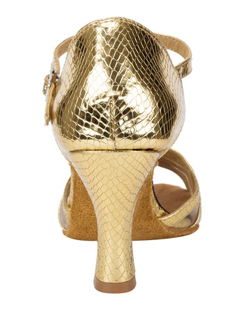 ゴールド　ボールルームシューズ　2025　ハイヒール　オープントゥ　Tタイプ　ラテンダンスシューズ　女性用