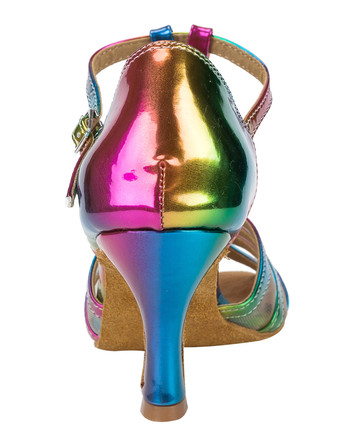 ラテンシューズ　グラデーションカラー　スティレットヒール　オープントゥ　PU　快適　女性用　