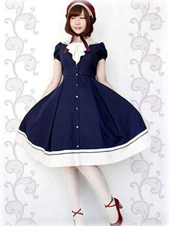 ロリィタファッション 半袖 ピュアコットン カワイイ お茶会　2カラー