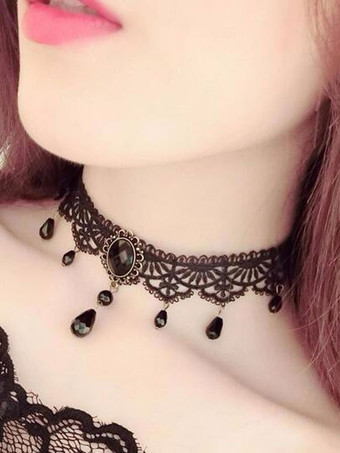 ファッションネックレス　ブラック　チョーカー　メッシュ　外出　シック＆モダン　ドロップス（Drops）　女性用　