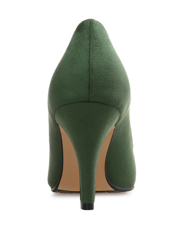 ハイヒール ポインテッドトゥ パンプス グリーン ピンヒール コーデュロイ 8cm ラインストーン シューズ 無地 ハイヒールシューズ 結婚式 二次会 通勤用 仕事 キャバ 卒園式 卒園式 スリップオン レディース靴