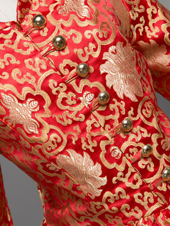 中世 ドレス 宮廷ドレス 女性用 プリンセス 貴族ドレス レッド 長袖 バロック風 祝日 レトロ ヨーロッパ 宮廷風 中世 ドレス・貴族ドレス バーガンディ