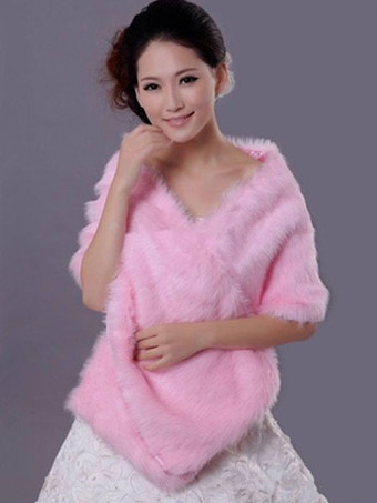 ファー コート ホワイト 五分袖 エコファーコート レディースアウター 無地 高貴&贅沢 女性用 ウェディングラップ レディースファッション