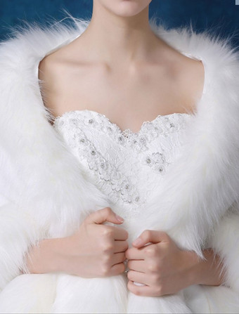 ファー コート ホワイト エコファーコート 無地 レディースアウター 七分袖 女性用 高貴&贅沢 ウェディングラップ レディースファッション