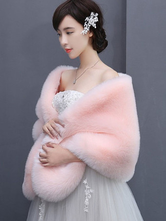 ピンクファー コート ホワイト エコファーコート 無地 レディースアウター 五分袖 女性用 高貴&贅沢 ウェディングラップ レディースファッション