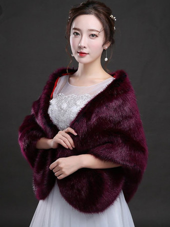 パープル ファー コート ホワイト エコファーコート 無地 レディースアウター 五分袖 女性用 高貴&贅沢 ウェディングラップ レディースファッション