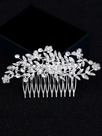 Свадебные головные уборы Серебряные листики из бисера Свадебные аксессуары для волос
