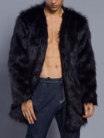 ブラック 上着　コート/ジャケット　メンズファッション　Vネック　シック＆モダン　無地　