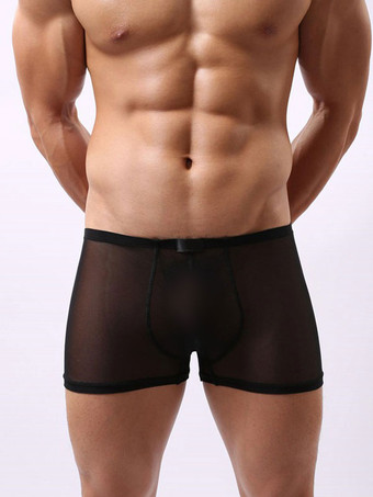 ブラック 男性下着　チュール　セクシー　インドア　透明な　