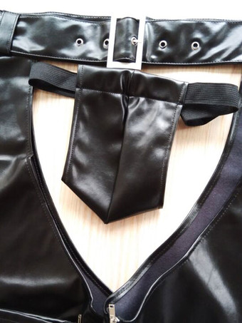 セクシーコスチューム　メンズ　無地　大人用　ブラック　ポリエステル　ショーツ　