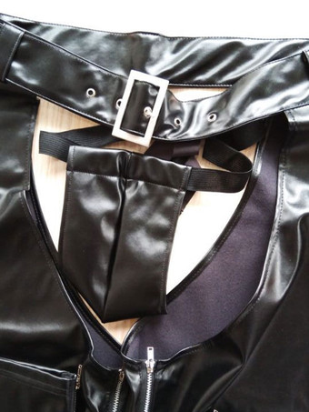 セクシーコスチューム　メンズ　無地　大人用　ブラック　ポリエステル　ショーツ　