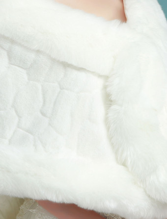 Boléro fête de mariage en angora ivoire