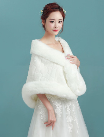 Boléro fête de mariage en angora ivoire