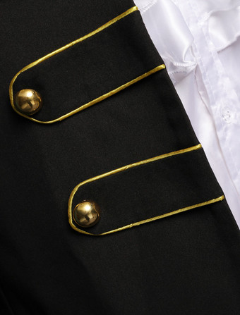 メンズレトロ衣装　コスチューム　サージ　大人用　ブラック　長袖　トップス&パンツ　