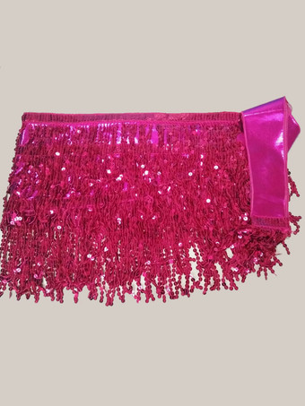 ローズレッドダンス衣装　ベリーダンス　ポリエステル　パフォーマンス　大人用　女性用　ウエストチェーン　無地　ベリーダンサー　