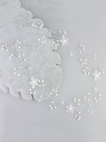 ヘッドドレス　ヘアアクセサリー　髪飾り　頭飾り　ウェディング　ヘッドピース　ホワイト　