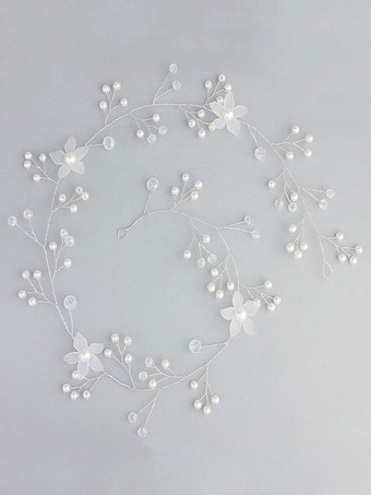 ヘッドドレス　ヘアアクセサリー　髪飾り　頭飾り　ウェディング　ヘッドピース　ホワイト　