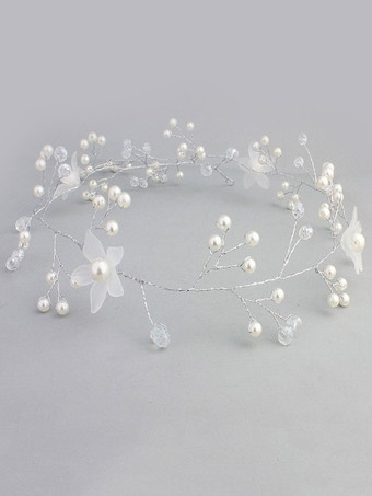 ヘッドドレス　ヘアアクセサリー　髪飾り　頭飾り　ウェディング　ヘッドピース　ホワイト　