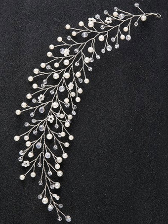 シルバー ヘアアクセサリー　髪飾り　頭飾り　ヘッドドレス　ウェディング　ヘッドピース　