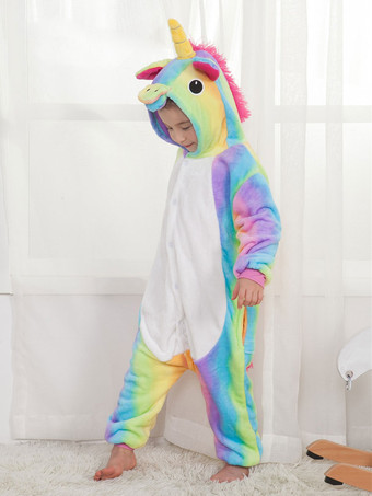 Rainbow Unicorn Kigurumi Pajamas Onesie Unicornio For Kids Winter Sleepwear Mascot Animal Halloween Costume