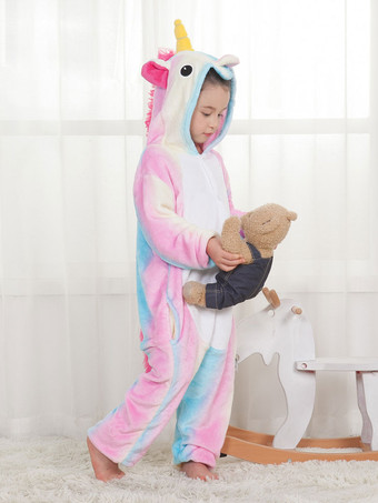 Rainbow Unicorn Kigurumi Pajamas Onesie Pink For Kids Winter Sleepwear Mascot Animal Carnival Costume onesie pajamas