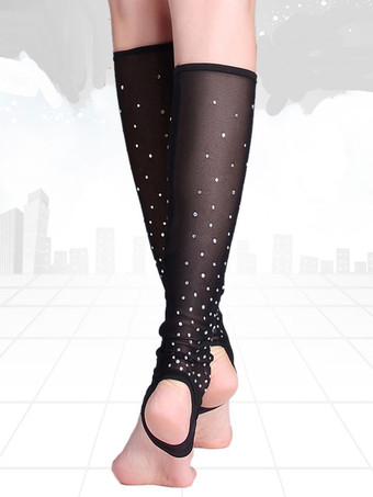 ブラック ダンス衣装　ベリーダンス　ブラック　大人用　ポリエステル　チュール　女性用　ベリーダンサー　無地　ソックス　