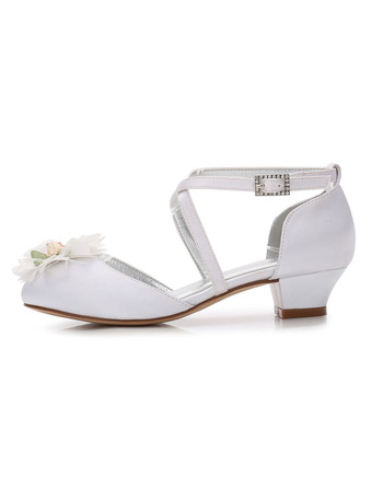 子供フォーマルシューズ　丸いつま先　ガールズ用　シルクとサテン　エレガント　