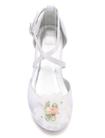 子供フォーマルシューズ　丸いつま先　ガールズ用　シルクとサテン　エレガント　