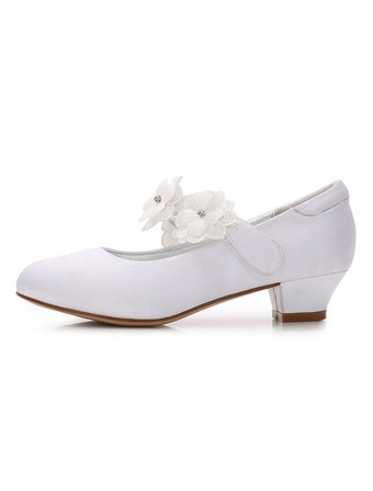 子供フォーマルシューズ　エレガント　丸いつま先　ガールズ用シルクとサテン　