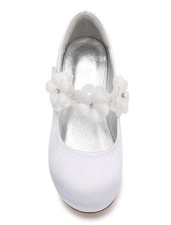 子供フォーマルシューズ　エレガント　丸いつま先　ガールズ用シルクとサテン　