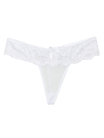 ホワイト レディースショーツ　ブリーフ　ストレッチ性　レース　ナイロン　女性用　リボン　インドア　