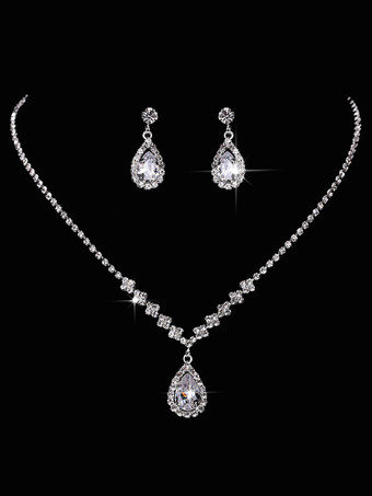 Bijoux ensemble de mariage Boucle d'oreille argent métallique ensemble de bijoux de mariage