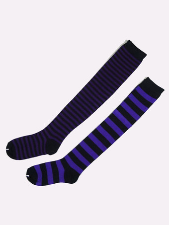 モーブ ロリィタ靴下　アクセサリー　コットン　クラシック＆トラディション　ストライプ　