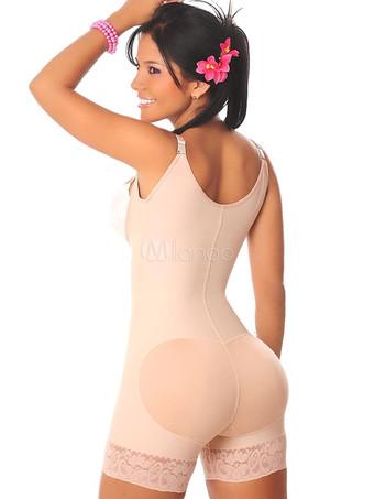 Cotton Body Shapers Lace Edge Slimming Braless Front Zipper Women Waist  Shaping Slip - Milanoo.com