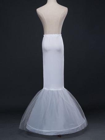 Ivoire jupon Tulle longue sirène 1 couche 2 cerceau jupon nuptiale de mariage