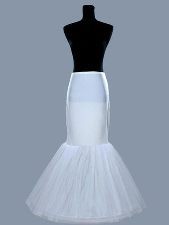 Ivoire jupon Tulle longue sirène 1 couche 2 cerceau jupon nuptiale de mariage
