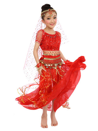 ベリーダンス衣装 コスチューム イエロー シフォン アラビアン 衣装ノースリー ブインド ボリウッドダンスコスチューム