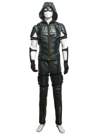 Arrow Oliver Queen en Faux cuir Cosplay Costume Deluxe Edition