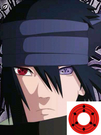 Naruto Uchiha Sasuke Sharingan lentes de contato de Halloween Cosplay