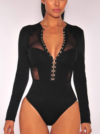 bodysuit noir manche longue