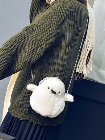 ロリィタバッグ　スウィート　ショルダーバッグ　フェイクファー　動物柄　金属飾り　