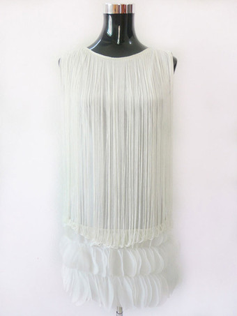 ホワイト ラテンダンス衣装　女性用　パフォーマンス　ラテンダンサー　無地　ライクラ・スパンデックス　大人用　ドレス　